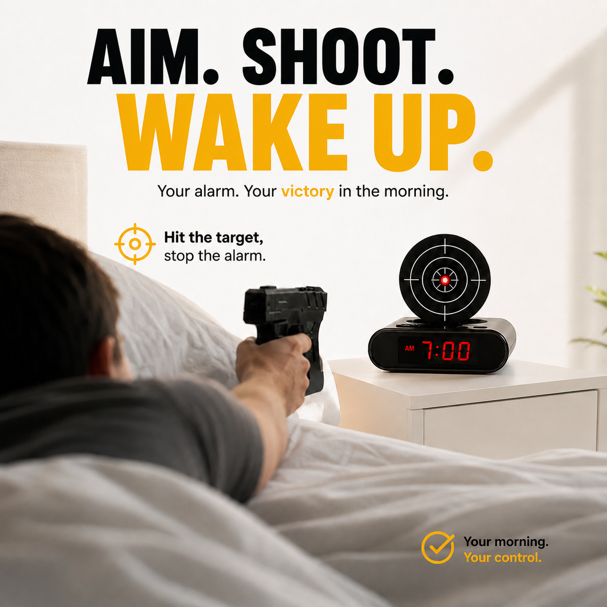 Shooting Alarm Clock