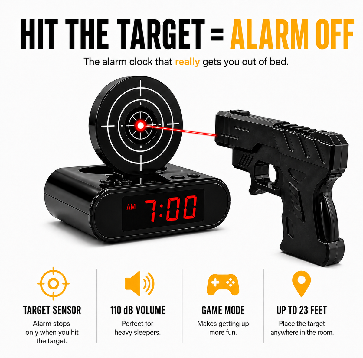 Shooting Alarm Clock